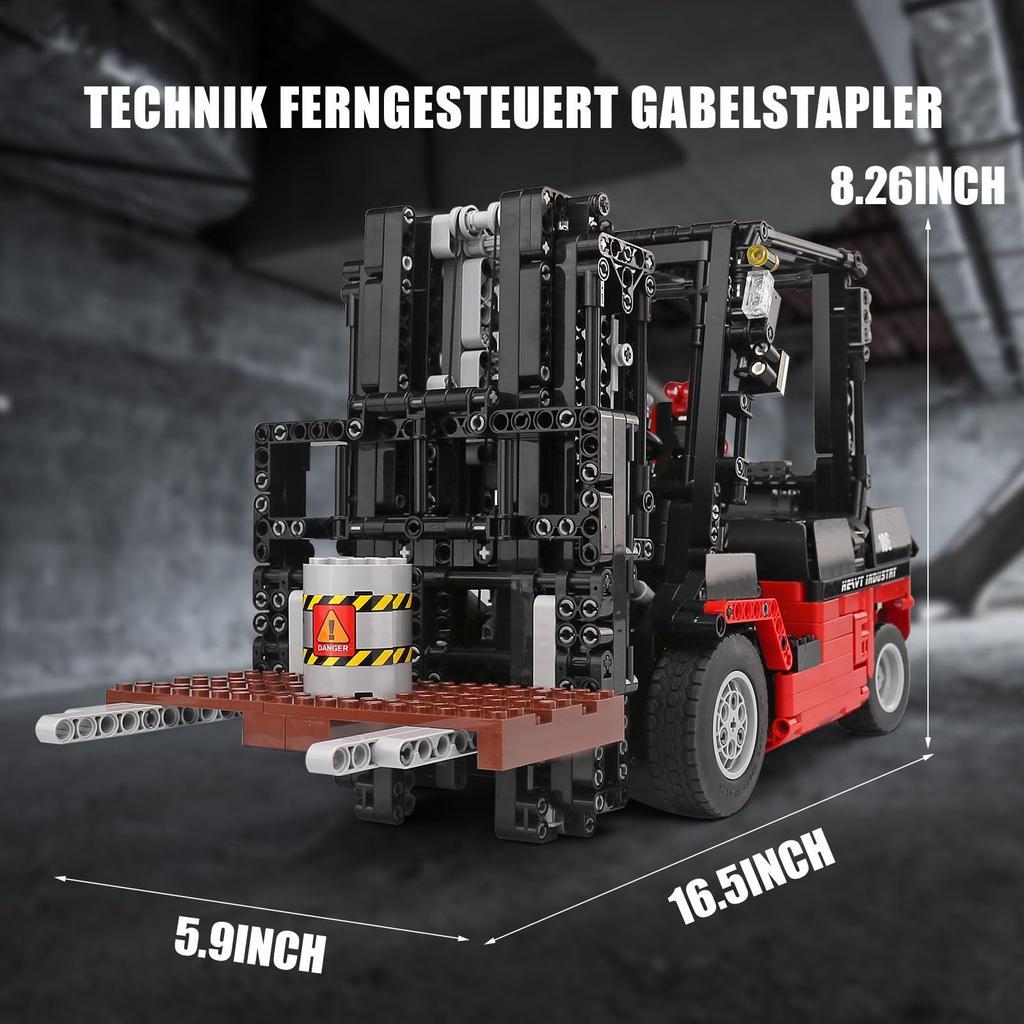 Mold King 13106 Technology Forklift Building Blocks Forklift Building Blocks Kit with GHz RC Remote Control Power Building Blocks Building Toys for