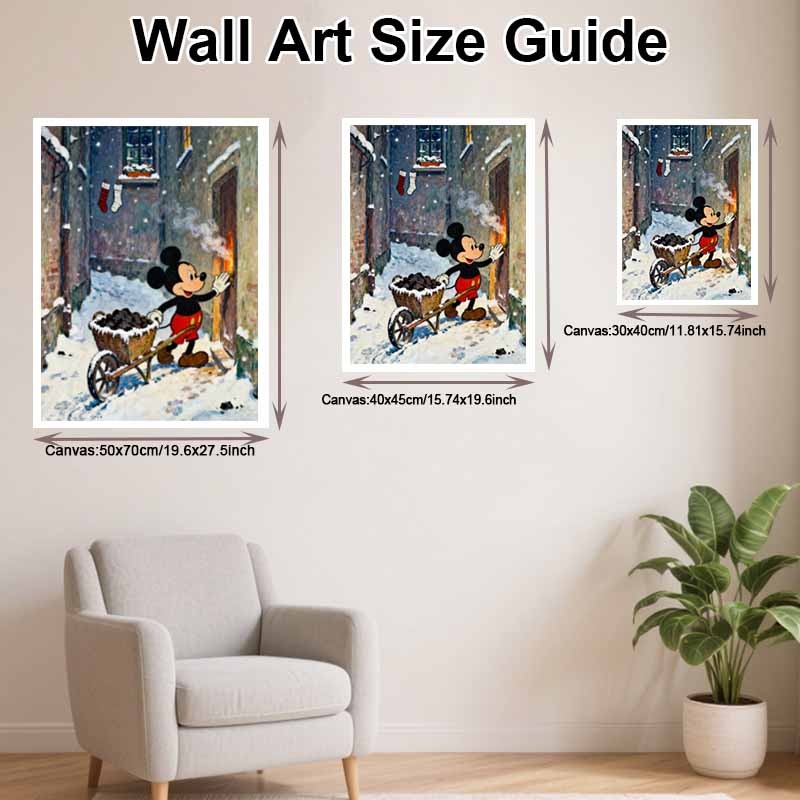 Disney 5D diamond painting set Christmas Mickey DIY handmade diamond painting art production diamond decorative paintingsnow scene