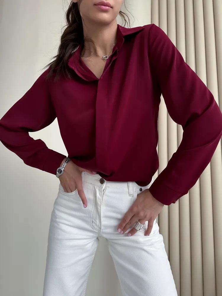 Европейско-американская приталенная рубашка с длинным рукавом: Элегантный и современный