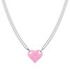 17KM Punk 2Pcs Heart Brick Couples Love Necklace For Lovers Women Men Elements Friendship Necklaces Valentines Gift Jewelry