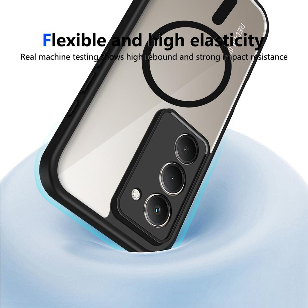 KEYSION Transparent Magnetic Phone Case for Xiaomi POCO M8s 5G Soft Silicone+PC HD Clear Shockproof Back Cover for POCO M8S 5G