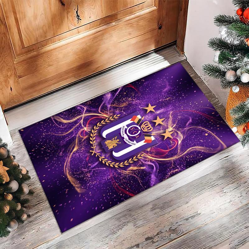 Anderlecht FC Soccer Football Pattern Soft Area Rug Non Slip Indoor Floor Carpet Sports Decor Mat for Bedroom