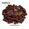 100 шт. Строительный блок Симуляция Городская стена Кирпич 1x2 1x3 1x4 Точки Строительный блок DIY Модель Аксессуары Совместимый 98283 15533