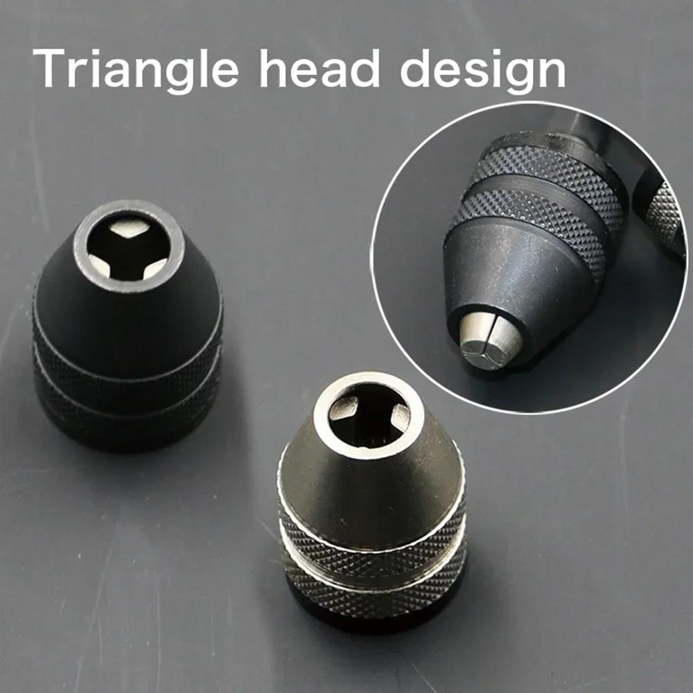 STONEGO Mini Keyless Drill Chuck 0.3-3.4mm Clamping Range 1/4" Hex Shank Bit Adapter Converter for Quick Change