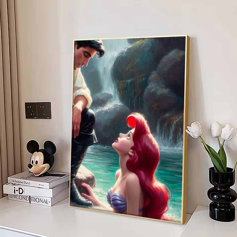 Disney Алмазная живопись Русалочка Иллюстрация 5D DIY Полный круг Алмазная мозаика Мультяшная Вышивка Арт Картина Домашний Декор