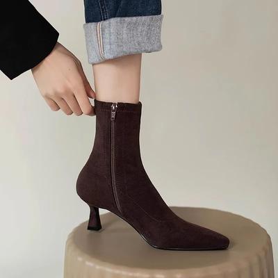 Ботильоны на высоком каблуке женские леопардовые туфли с острым носком зимние новые трендовые туфли челси снежные туфли туфли-лодочки модные сексуальные туфли-лодочки