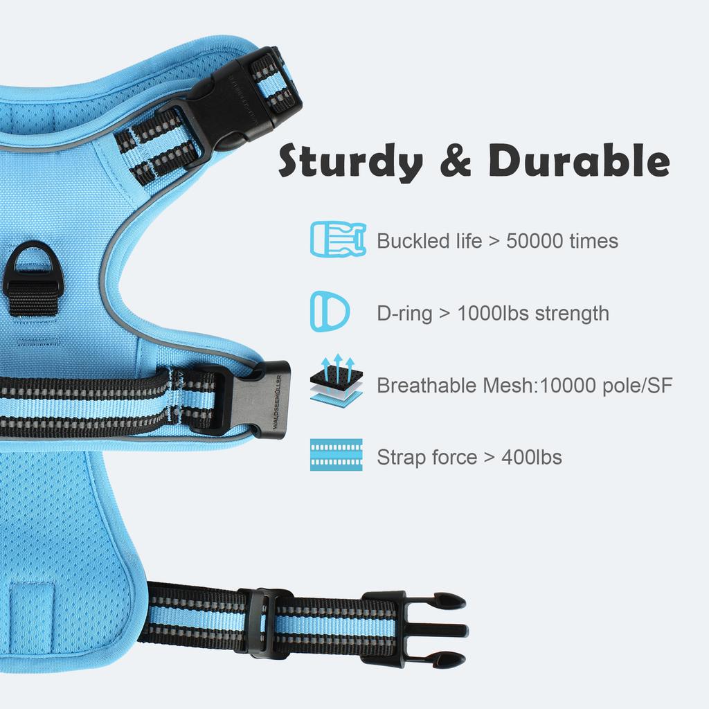 Комплект из шлейки и поводка для собак, жилет-ошейник с защитой от побега, поводок длиной 5 футов, светоотражающая регулируемая шлейка с мягкой подкладкой