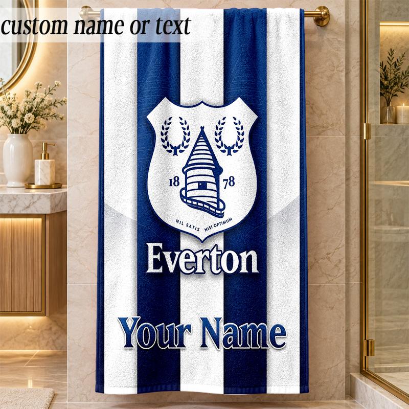 Beach TowelEverton FC Custom Name Text Personalized Soft Towel for Beach Pool Indoor Home Decor Gift