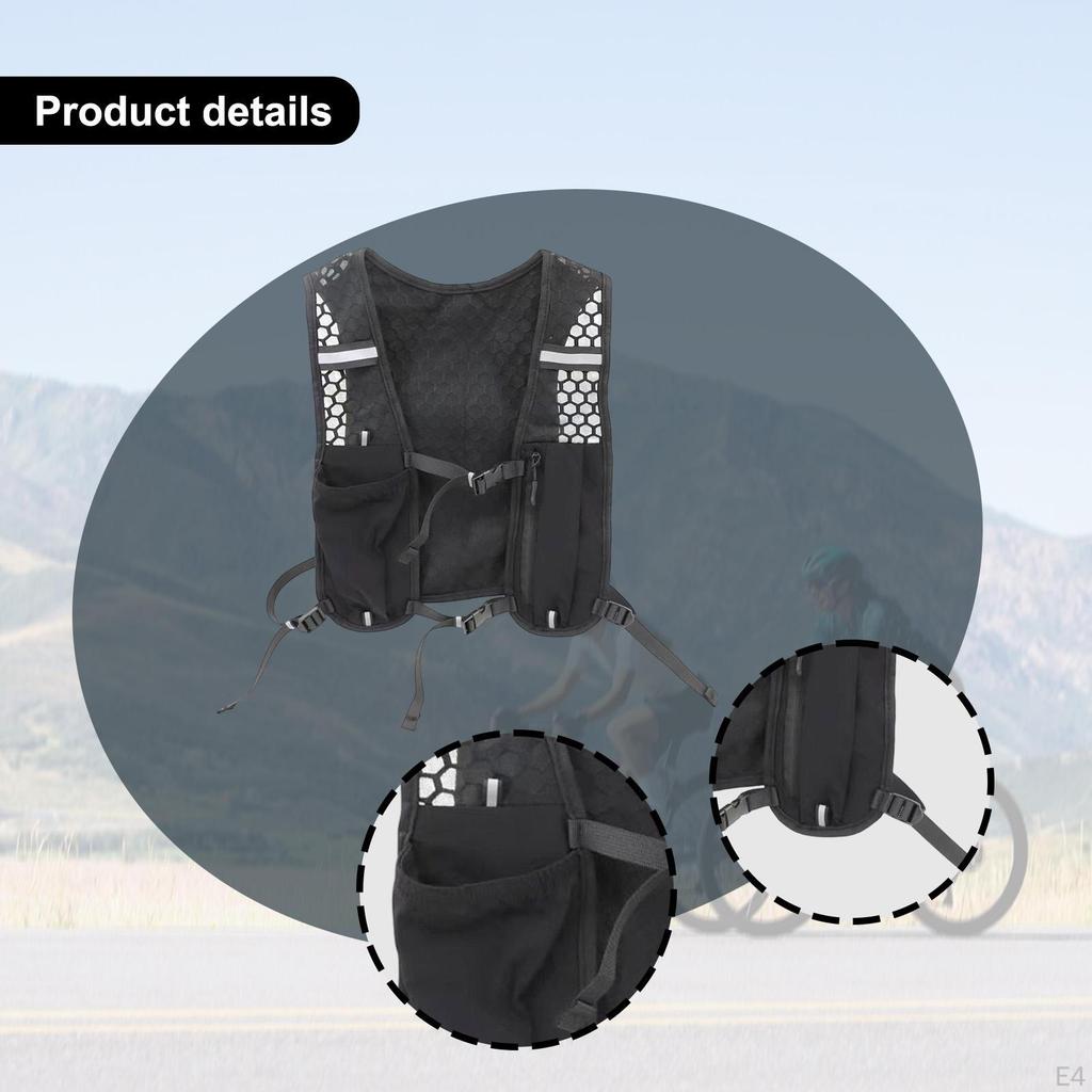 Hydration Backpack Running Vest Water Bladder Bag Daypack Breathable with Reflective Strip for Trail