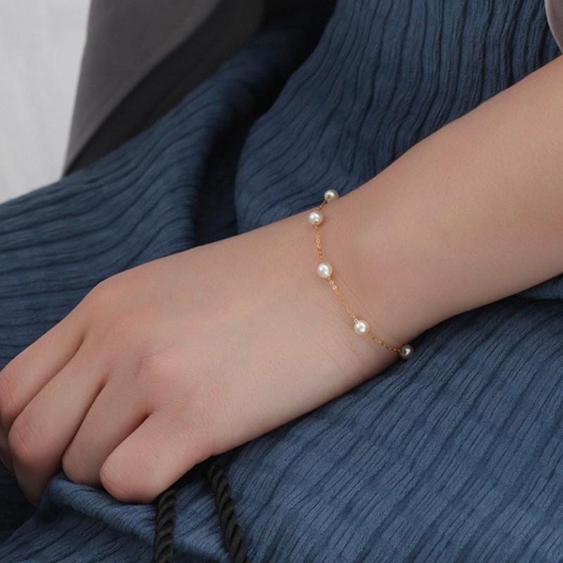 Simple Elegant Simulation Pearl Bracelets Beads Chain For Womens Charm Bracelet Jewelry Gift