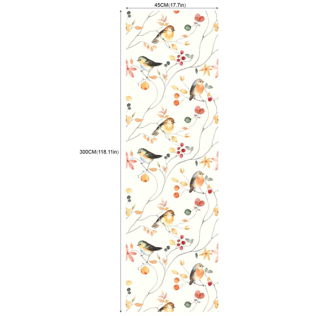 Самоклеящиеся обои для гостиной и спальни (Цветы и птицы Зеленое растение)