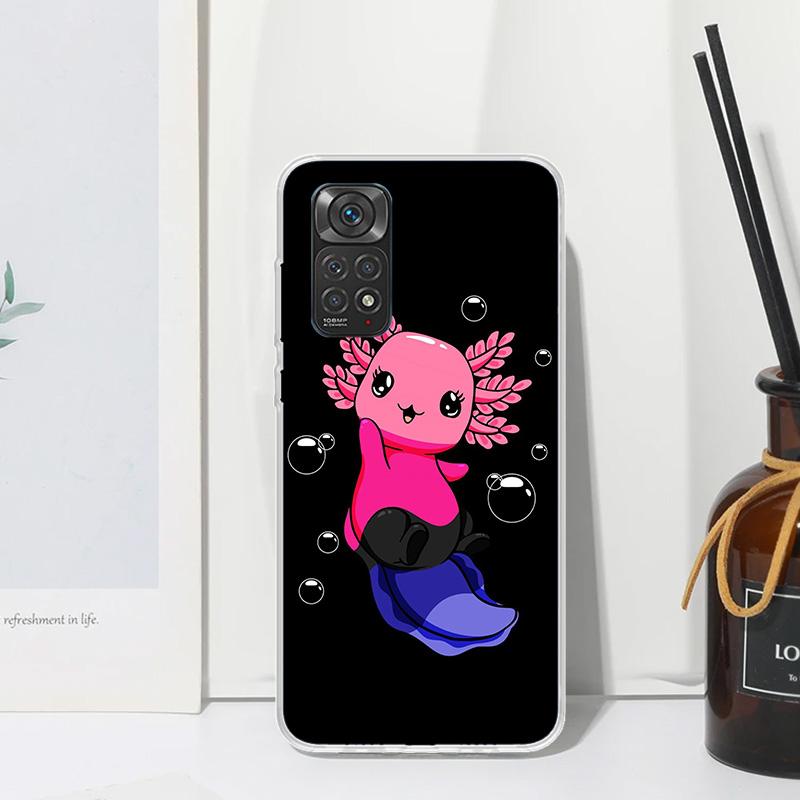 Cute Axolotl Kawaii Phone Case For Xiaomi Redmi Note 15 13 14S 14 Pro Plus 12S 11S 10S 12 11E 10 11T Art Fundas Back Cover Redmi