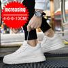 New Height Increasing Shoes for Men 10cm Invisible Elevator Sneakers White Leathe Sport Zapatillas De Hombre Big Size 46
