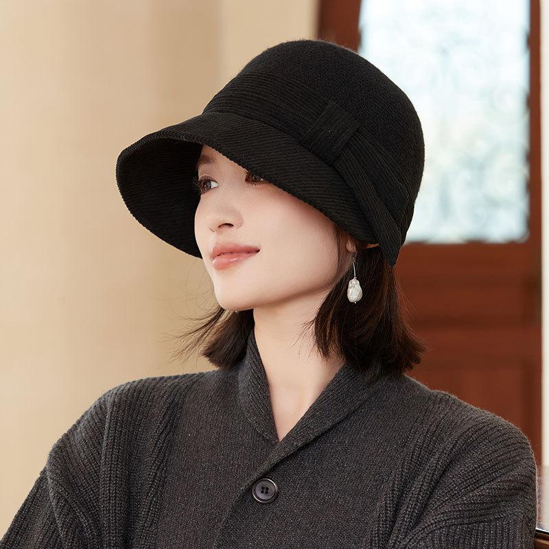 Осенне-зимняя теплая шерстяная шляпа-ведро женская, в стиле пэчворк, ретро, ветрозащитная шляпа-панама, подходит для улицы, повседневных и официальных мероприятий