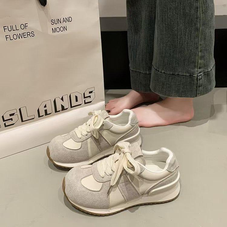 Универсальные женские кроссовки на платформе в стиле «папины кроссовки» 2025 новая весна и осень немецкие тренировочные спортивные беговые повседневные взрывные с большой головой одинарные туфли для женщин