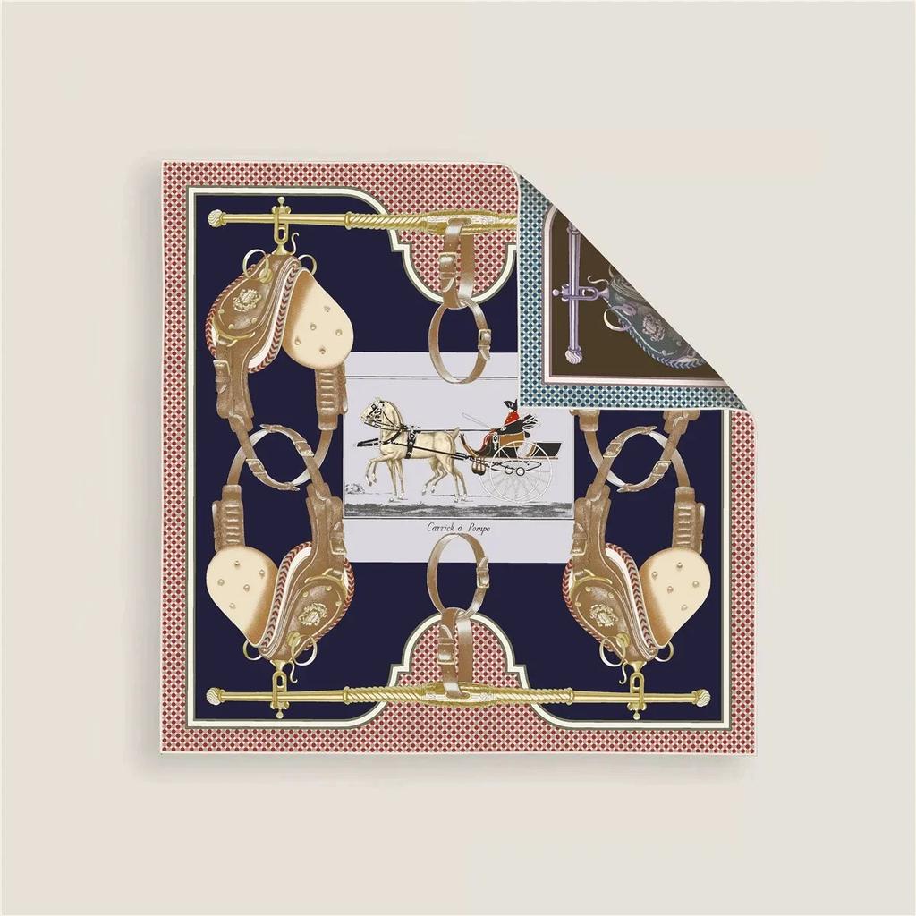 2025 New Two-sided Fashion Elegent Shawl Square Scarf For Women Twill Print Headband Hijab Neckerchief Female Head Wraps Bandana