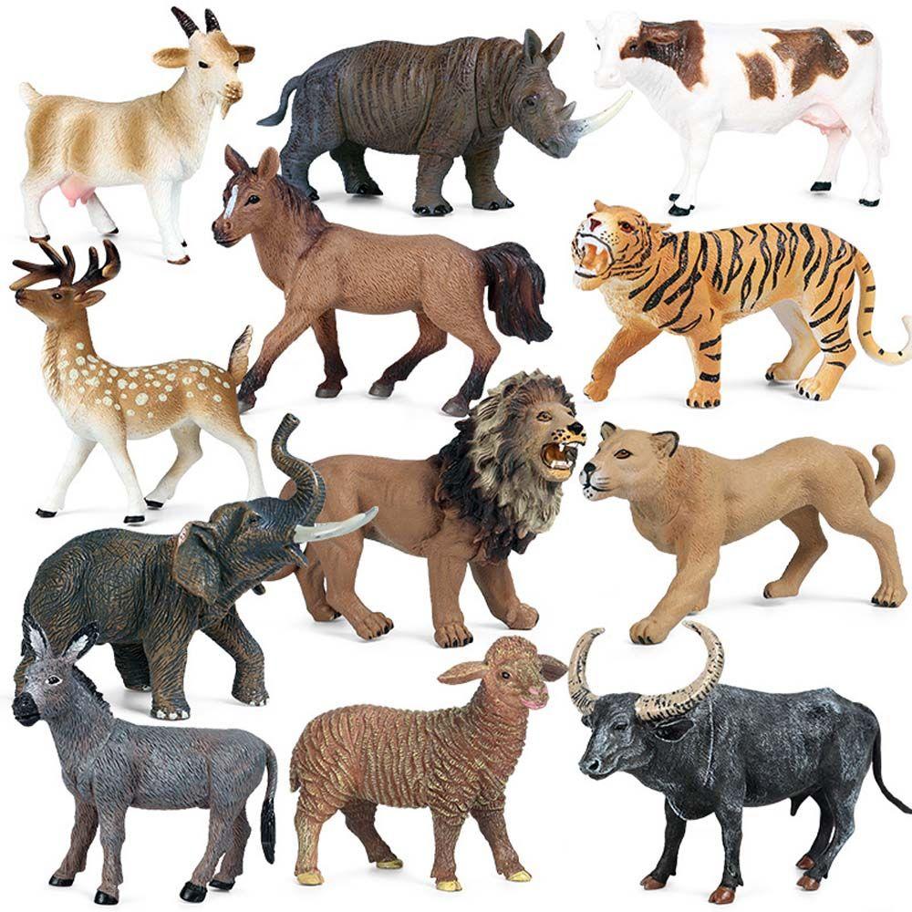 World Wild Miniatures Elephant Cheetah Tiger Children Gift Animal Model Action Figures Kid Toy