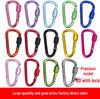 Outdoor Aluminum Alloy D-Shaped Carabiner Quickdraw No. 6 with Locking Keyring Backpack Buckle Wind Rope Clip
