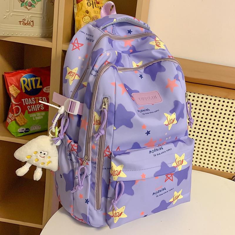 Школьный рюкзак Детский для девочек начальной школы Ученики средней школы Студенты колледжа Большая вместимость Звездный рюкзак