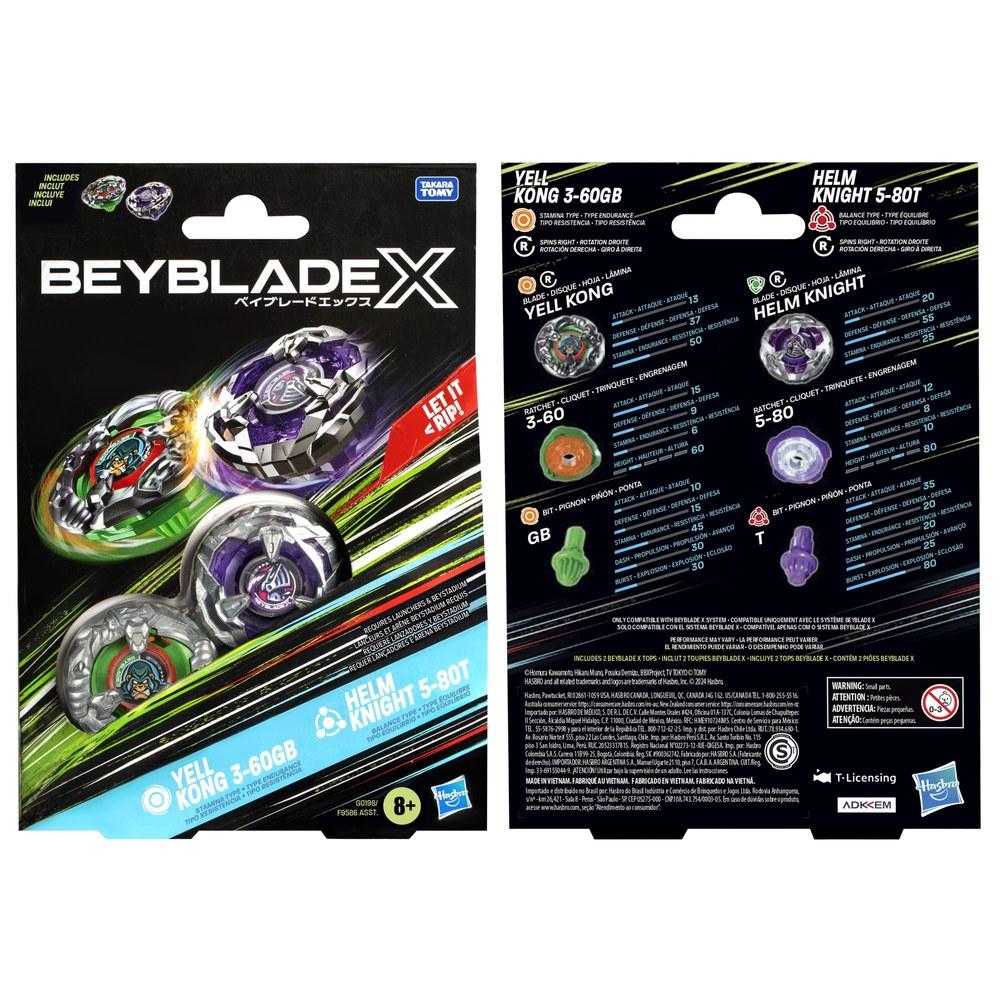 Бейблейд Yell Kong 3-60GB Helmnite 5-80T Двойной набор с 2 волчками правого вращения Игрушка-волчок для мальчиков и девочек от 8 лет