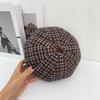 Classic Plaid Beret Children Autumn and Winter Casual Versatile Face Small Bud Hat Painter Hat