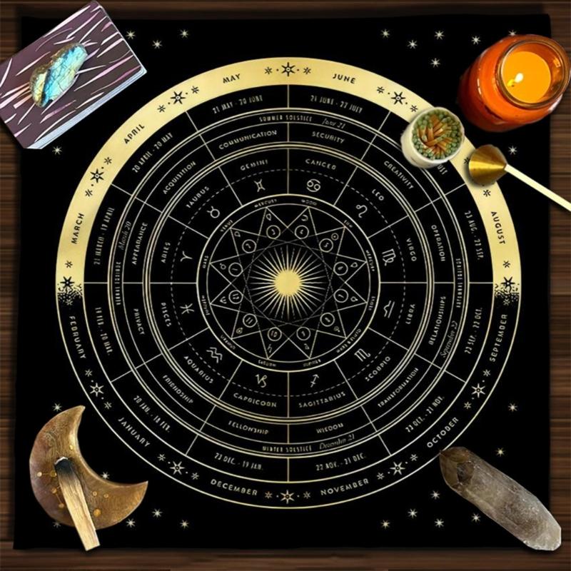 Коврик для настольной игры Астрологические оракулы Настольная скатерть Коврик для карт Гадания Скатерть