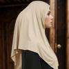 Мусульманский женский петлевой мгновенный хиджаб-шарф Премиальный джерси хлопок Эластичный треугольный шарф Исламский головной платок Обертывания Вуали Повязка на голову