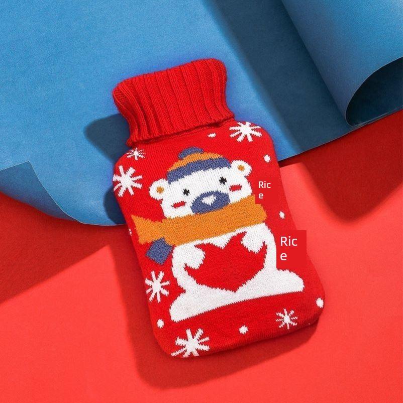 Hot Water Bottle Protective Cover, Winter Plush Cover, Cartoon Cloth Cover, Hand and Foot Warmer, Water-Filled Hot Water Bottle, Knitted Cover