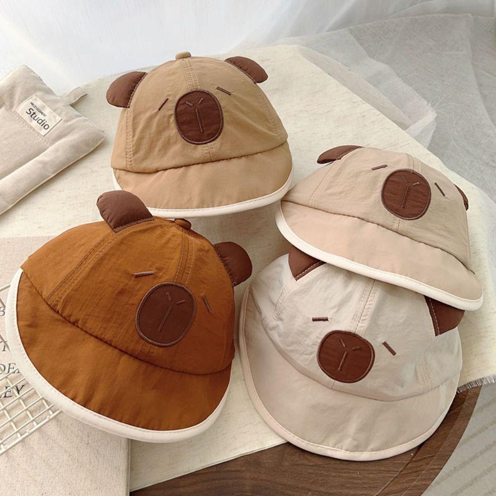 Spring Summer Newborn Bonnet Cute Capybara Sunscreen Hat New Baby Bucket Hat  1-3y