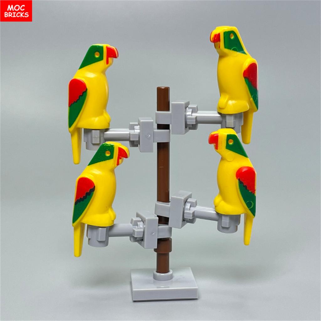 Кирпичики MOC Джунгли Подлесок Лесное животное Обезьяна Коза Жираф Птица Ночная сова Аксессуары Строительные блоки Игрушки-друзья Подарки