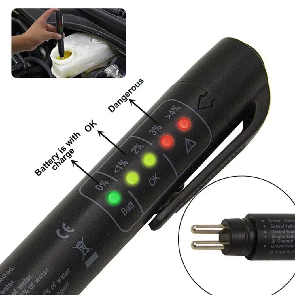 Brake Fluid Tester Pen Automotive Brake Oil Test Tool With LED Indicator Moisture Detector