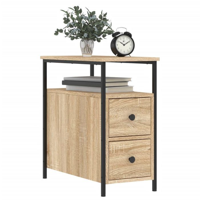 VidaXL Bedside Table Sonoma Oak 30x60x60 Cm Engineered Wood 826065