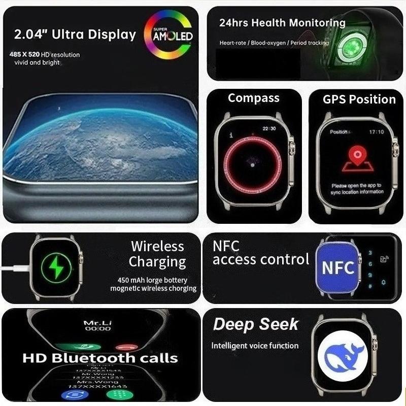 Новые Умные Часы Оригинальные Hello Watch 3 Plus ULTRA 3 49мм HD AMOLED 4G ПЗУ NFC DeepSeek GPS Компас Bluetooth Звонок Часы Мужские Женские