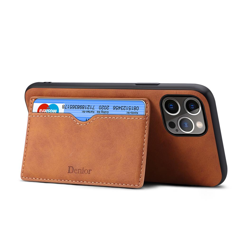 Denior | Retro PU Leather Phone Case Camera Protector Screen Protector for 16/15/14/13/12/11/XR/7 Series Card Bag (1 Card