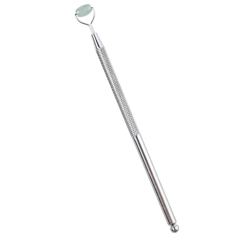 Натуральный нефритовый ролик против морщин для глаз, скребок для кожи Гуаша, массажер для глаз и лица