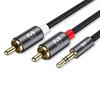 Essager RCA Cable 3.5mm Jack To 2 RCA Aux Audio Cable 3.5 Mm To 2RCA Male Adapter Splitter for TV Box Apple Tv Speaker Wire Cord