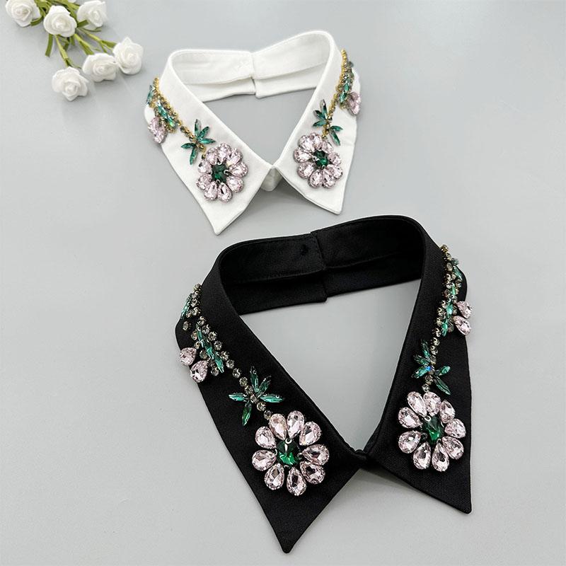 Beading Fake Collar Women Elegant Diamond Detachable Collars for Woman False Shawl Shoulder Wrap Lapel False Collars Woman Tie