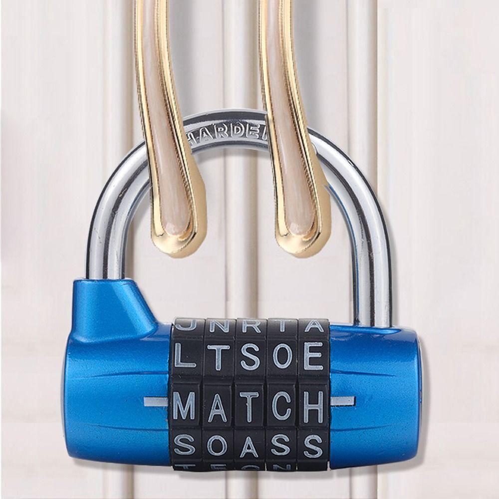 Travel Code Password Lock Door Cabinet Drawer Lock Luggage Padlock 5 Letter Combination Padlock