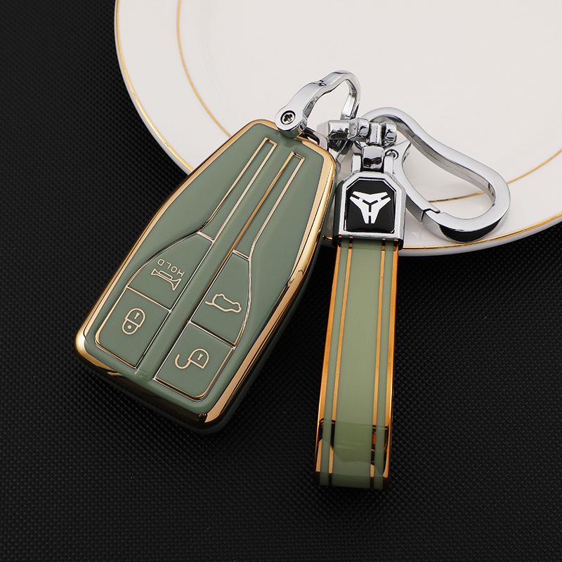 Elegant Hongqi HS5/HS7/H5/H9/E-HS9 Key Case with Buckle – Premium Protective Shell for Men and Women