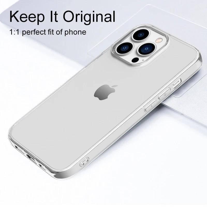 Silicone Ultra Thin Soft Case For For Iphone 15 14 13 12 Mini 11 Pro XS Max X XR SE2 SE 3 8 Plus Clear Transparent Back Cover Slim 7