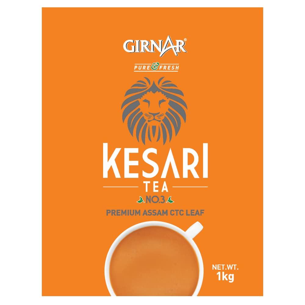 Girnar Kesari Черный чай листовой 1 кг Пакет Крепкий CTC Чай Заварка Для Любителей Молочного Чая Ежедневный Кадак Вкус Опыт