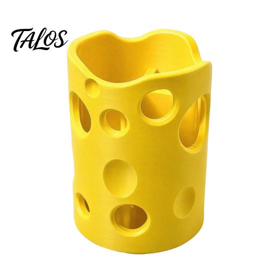 Talos 3D-печатный держатель для ручек в виде сыра, настольный органайзер большой емкости с гладкими краями и съемными разделителями, коробка для хранения канцелярских принадлежностей для ручек и карандашей