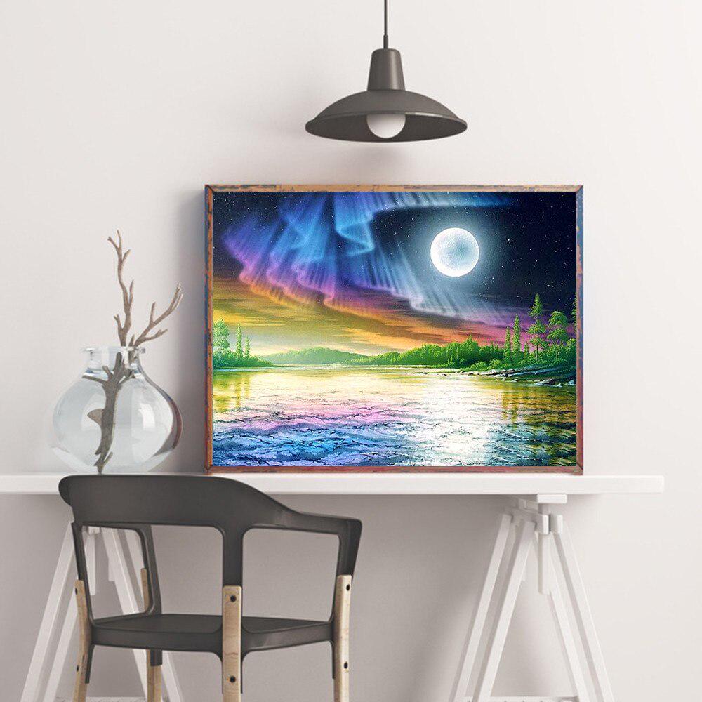 5d Алмазная картина Пейзаж Аврора Алмазная вышивка Фэнтези Полный круглый Мозаика Горный хрусталь