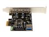 Карта контроллера PCI Express с 4 портами USB 3.0 - STARTECH - Адаптер PCIe USB с UASP