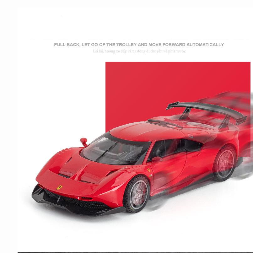 1:32 Scale P80-C Metal Diecast Car, Pull Back Alloy Toys with Sound and Light, Doors Open Collection For Gifts Doll