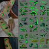 10pcs Luminous Cute Dinosaur Glow Waterproof Temporary Tattoo Stickers Animal Totem Flash Tatto Kids Arm Body Art Fake Tattoos