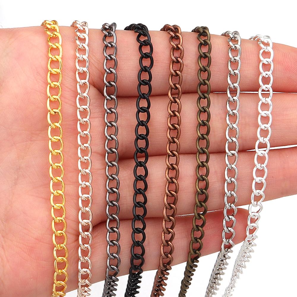 10Yards/Roll Metal Iron Chain Necklace Link Chain Bulk Chain For Jewelry Making Findings DIY Necklace Bracelet Chain Accessories