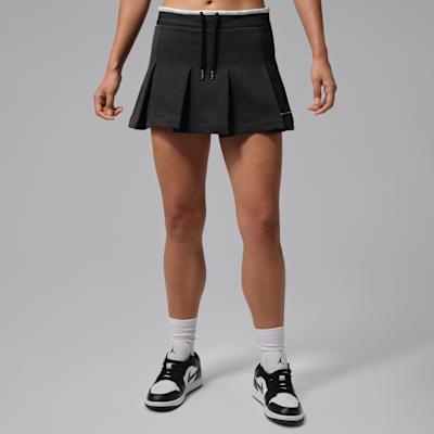 Women's Jordan Flight Casual Short Skirts Women's Black/White Moderate Short Skirt