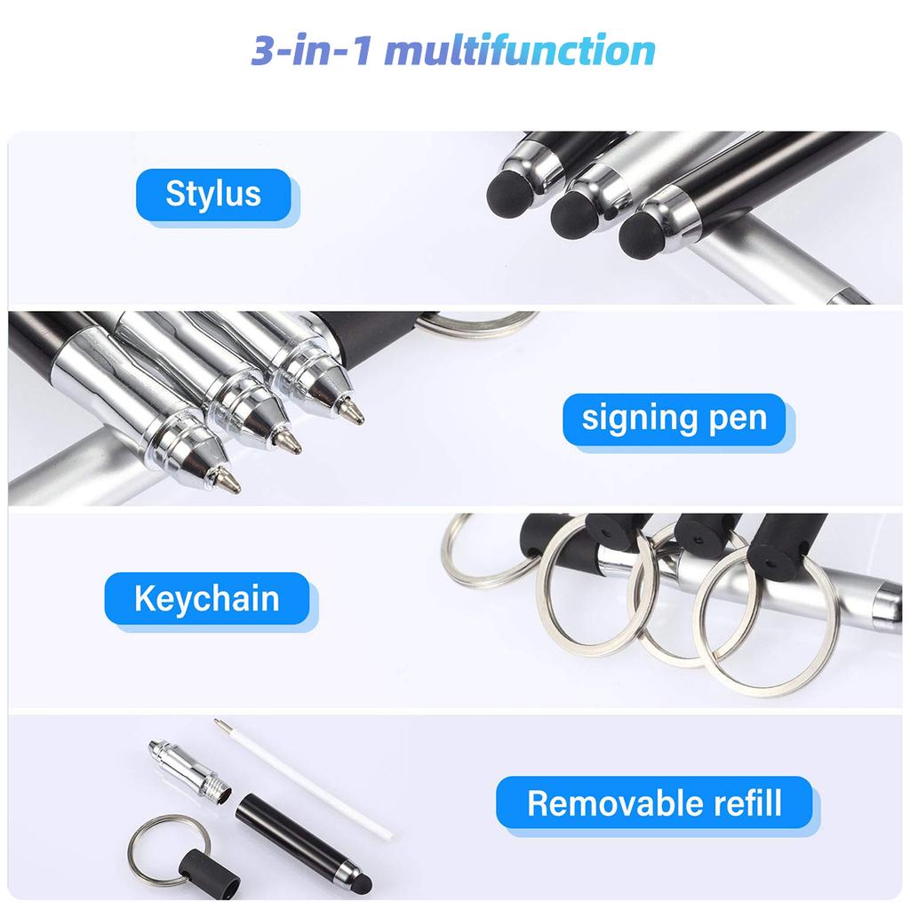 Mini 1 in 1 Touch Screen Stylus Ballpoint Pen Capacitive Painting Pencil with Keychain for iPhone Huawei Android Phone Tablet