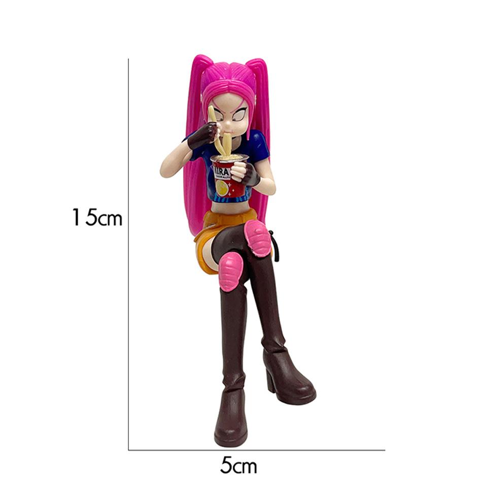 Kpop Demon Hunters Derpy Rumi Mira Zoey Action Figure Toy for Eating Instant NoodlesFans Birthday Ornament Gift